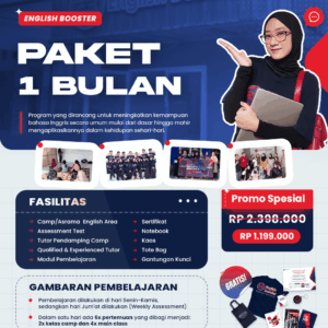 Paket kursus bahasa Inggris 1 bulan di Kampung Inggris Pare – English Booster