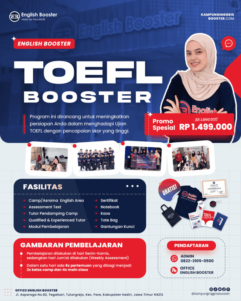 Kursus TOEFL Preparation di Kampung Inggris Pare – English Booster